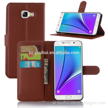 Factory Price Lichee Leather Pouch Wallet Case Folio Stand Cover for Samsung GALAXY A5 A510